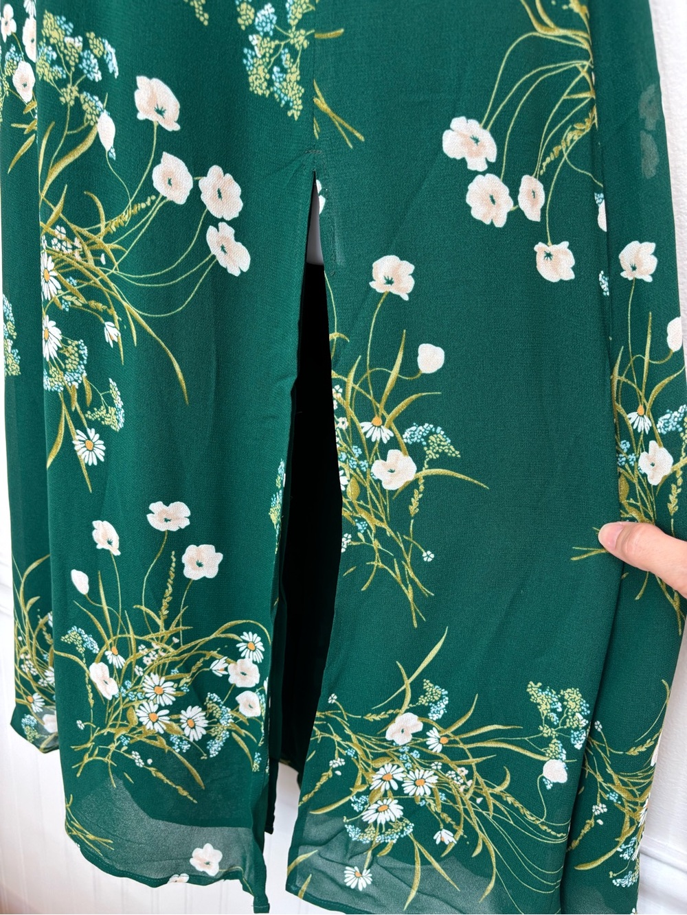 Reformation Juliette MIdi Dress Buena Emerald Green Floral Size 4P New - Picture 7 of 14